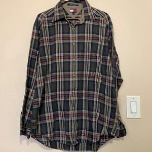 Vintage men's Tommy Hilfiger plaid shirt